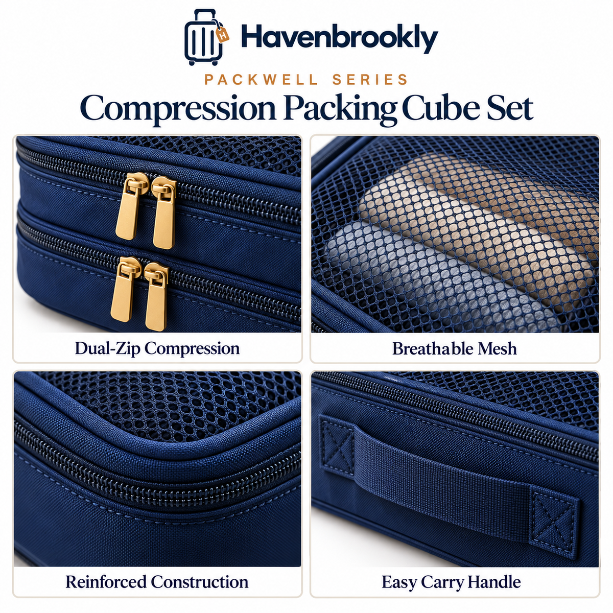 Packwell Compression Packing Cube Set