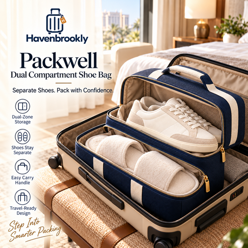 Packwell Dual Compartment Shoe Bag